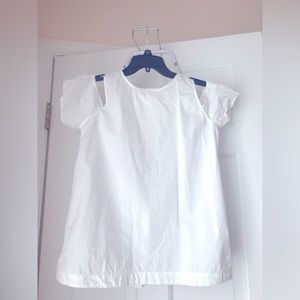Loft cold shoulder white cotton blouse.